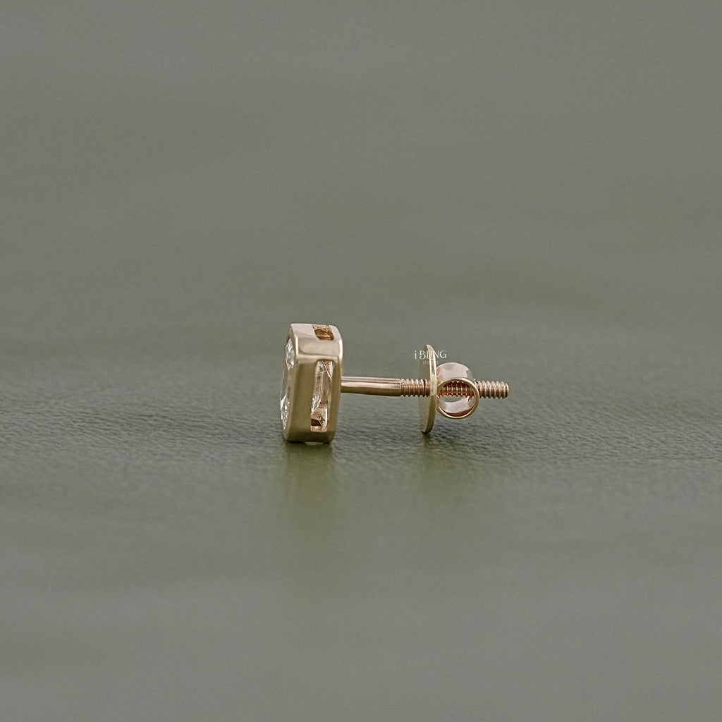 Emerald Cut Lab Diamond Stud Earring
