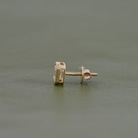 Emerald Cut Lab Diamond Stud Earring
