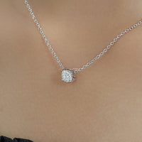 Square Cushion Lab Grown Diamond Solitaire Pendant Necklace