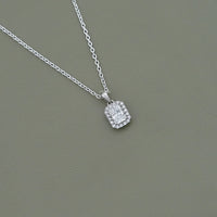 Radiant Cut Lab Dimaond Halo Pendant