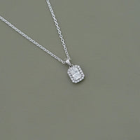 Radiant Cut Lab Dimaond Halo Pendant
