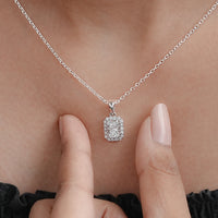 Radiant Cut Lab Dimaond Halo Pendant