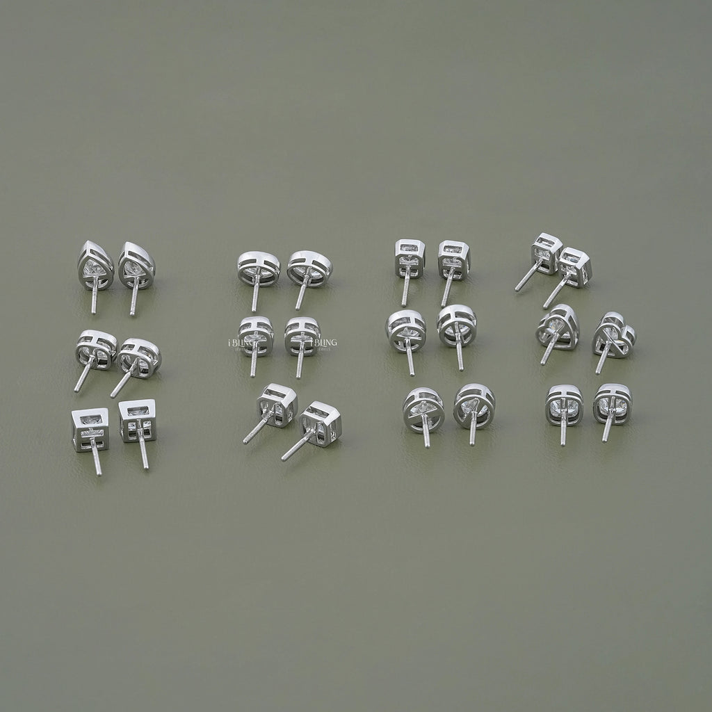 2.00 TCW Lab Diamond Bezel Set Stud Earrings