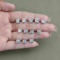 2.00 TCW Lab Diamond Bezel Set Stud Earrings