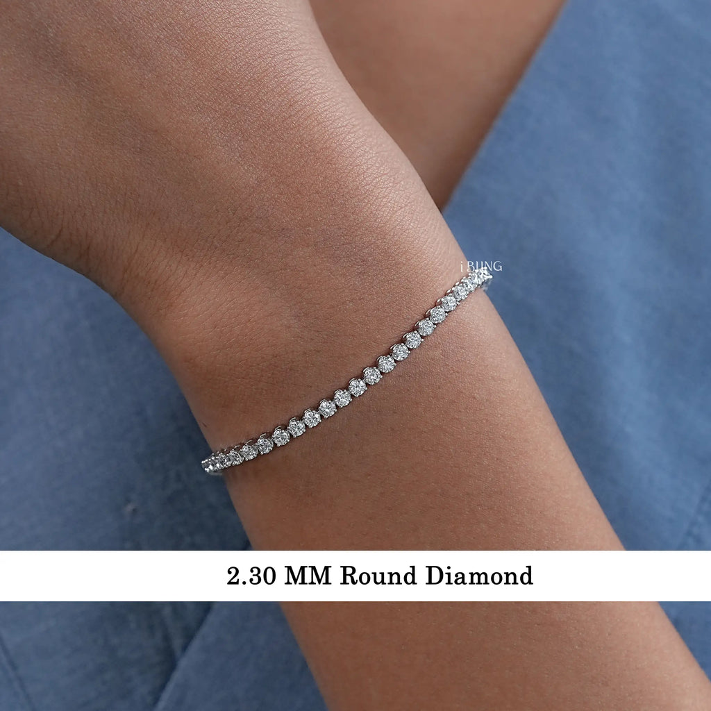 2.30 MM Round Lab Diamond Tennis Bracelet