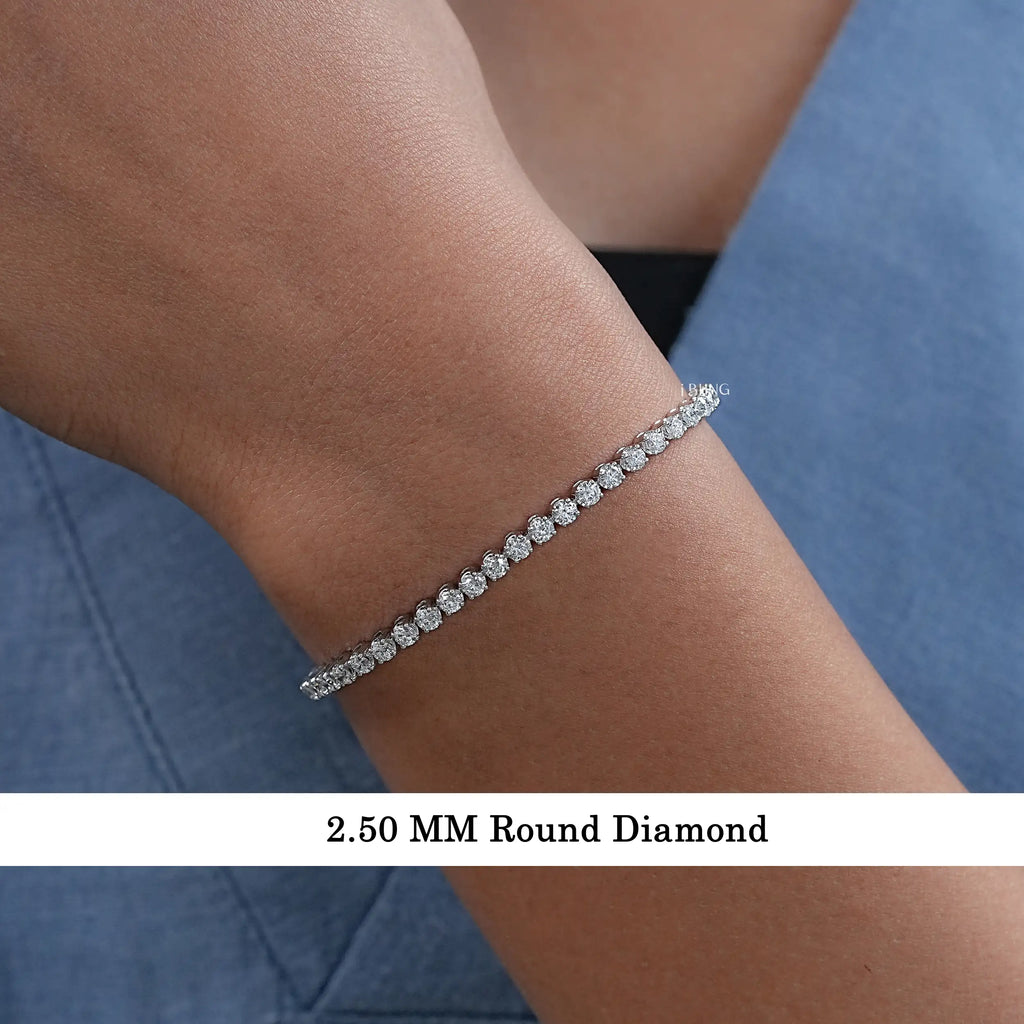 2.50 MM Round Lab Diamond Tennis Bracelet