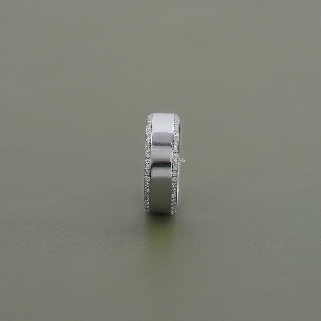 Pave Diamond Eternity Men's Wedding Band