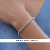 3.00 MM Round Lab Diamond Tennis Bracelet