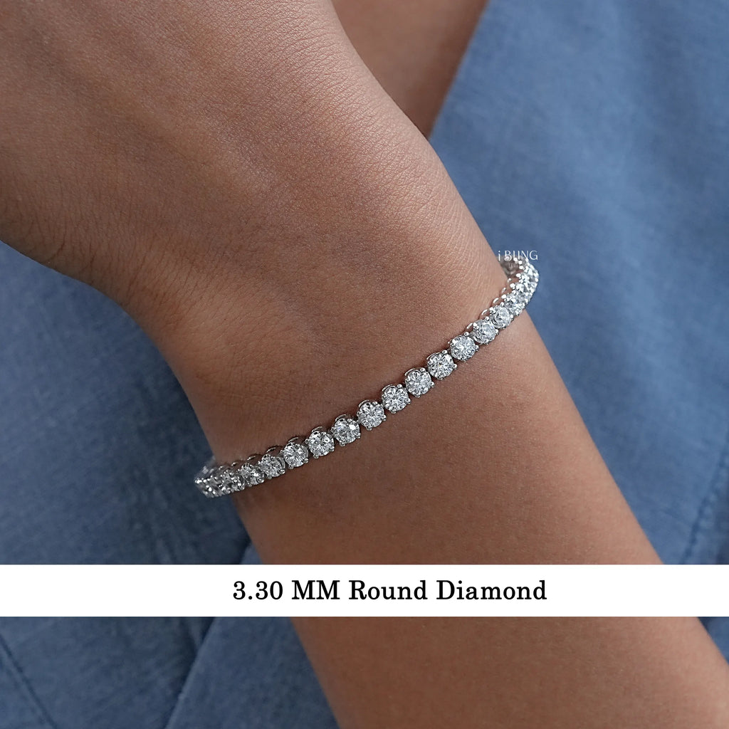 3.30 MM Round Lab Diamond Tennis Bracelet