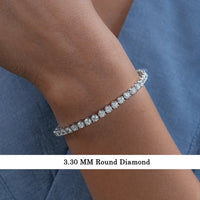 3.30 MM Round Lab Diamond Tennis Bracelet