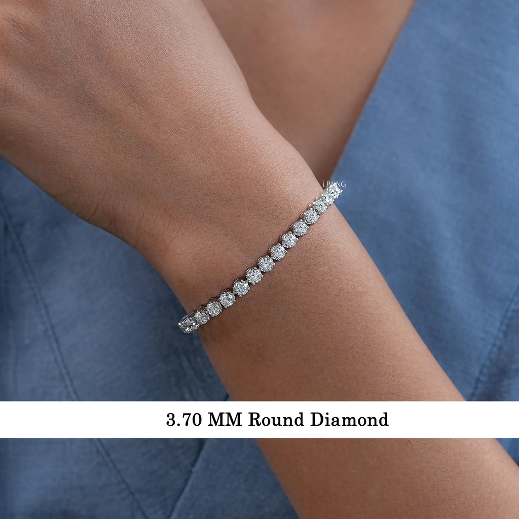 3.70 MM Round Lab Diamond Tennis Bracelet