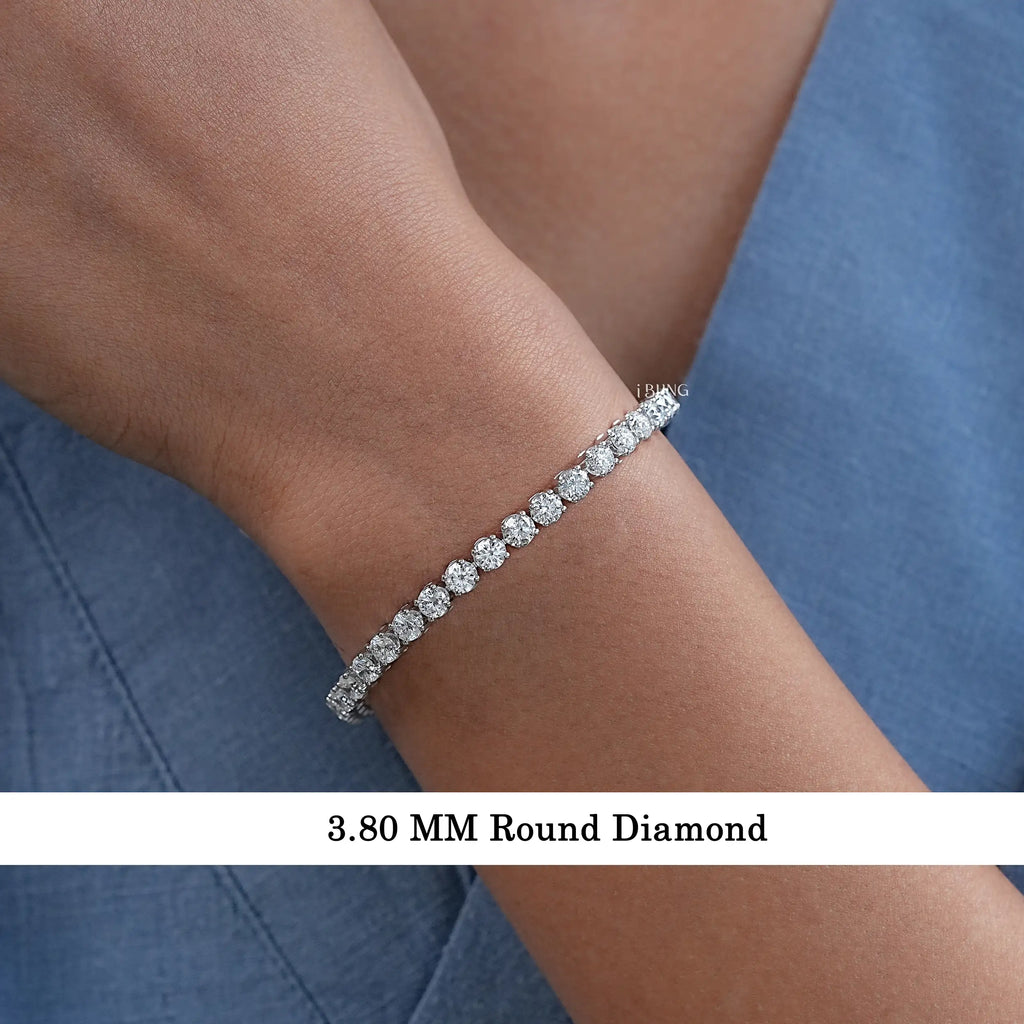 3.80 MM Round Lab Diamond Tennis Bracelet