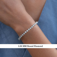 3.80 MM Round Lab Diamond Tennis Bracelet