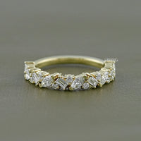 Multi Shape Lab Diamond Half Eternity Band