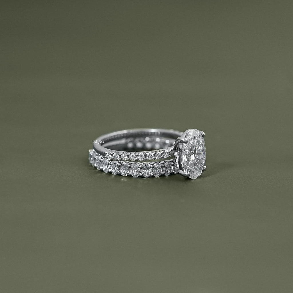 Oval Cut Solitaire Set Bridal Ring For Wedding