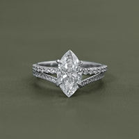 Marquise Cut Lab Diamond Accent Bridal Ring Sets