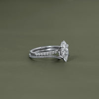 Marquise Cut Lab Diamond Accent Bridal Ring Sets