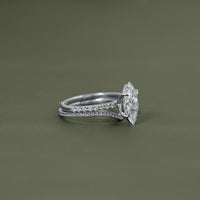 Marquise Cut Lab Diamond Accent Bridal Ring Sets