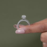 Pear cut lab grown Diamond Accent Set Bridal Ring Set