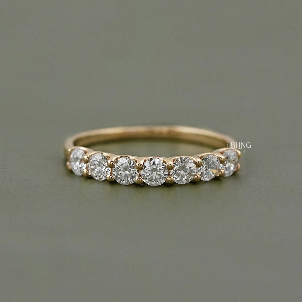 Round Diamond Seven Stone Wedding Ring