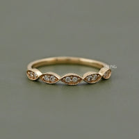 Round Diamond Milgrain Setting Wedding Ring