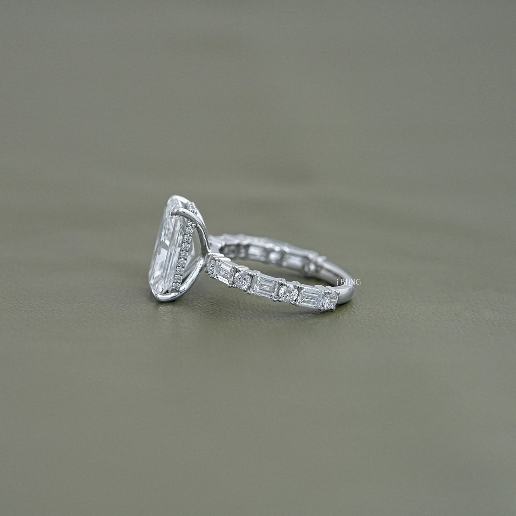 Radiant Lab Diamond Hidden Halo Solitaire Accent Ring