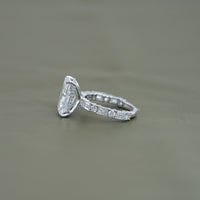 Radiant Lab Diamond Hidden Halo Solitaire Accent Ring