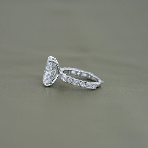 Radiant Lab Diamond Hidden Halo Solitaire Accent Ring