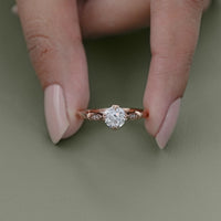 Old European Round Diamond Solitaire Accent Ring