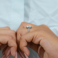 Hidden Halo Rose Cut Round Diamond Accent Ring