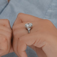 Round Cut Solitaire Accent Diamond Ring