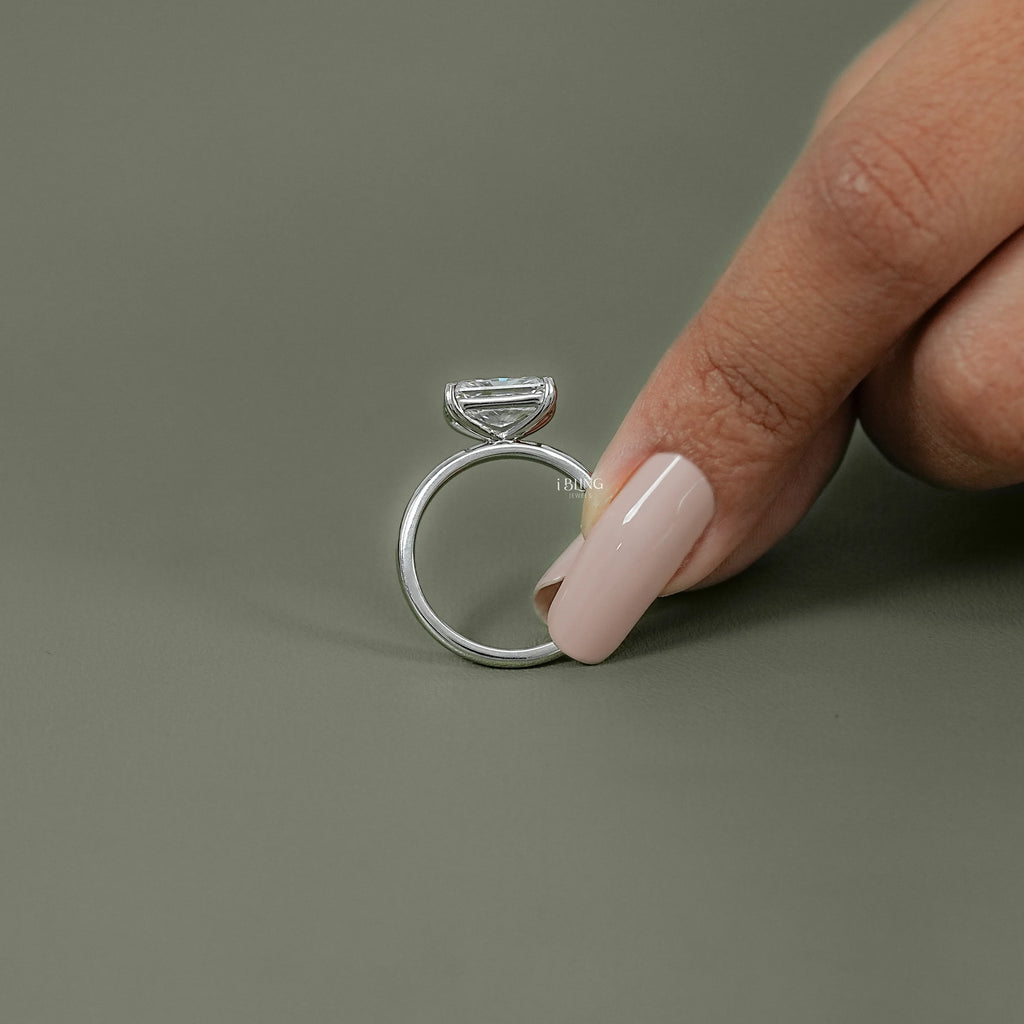 Radiant Lab Grown Diamond East West Solitaire Ring