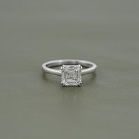 Asscher Lab Diamond Solitaire Engagement Ring