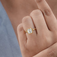 2 Carat Bezel Set Asscher Diamond Engagement Ring