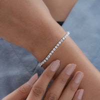 Asscher Cut Lab Diamond Wedding Tennis Bracelet