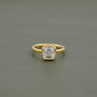 2 Carat Bezel Set Asscher Diamond Engagement Ring