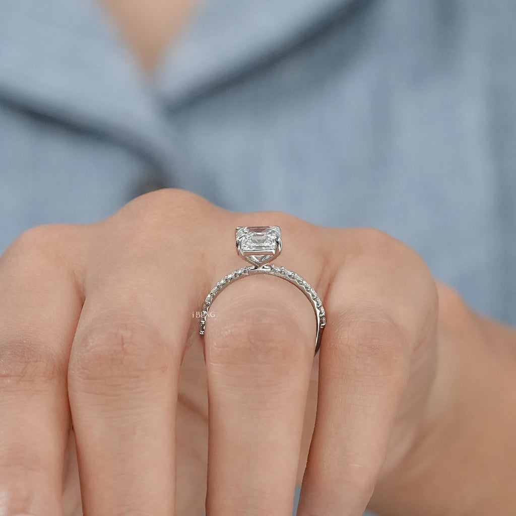 Asscher Cut Lab Grown Diamond Engagement-Ring