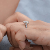 Asscher Lab Diamond Solitaire Engagement Ring