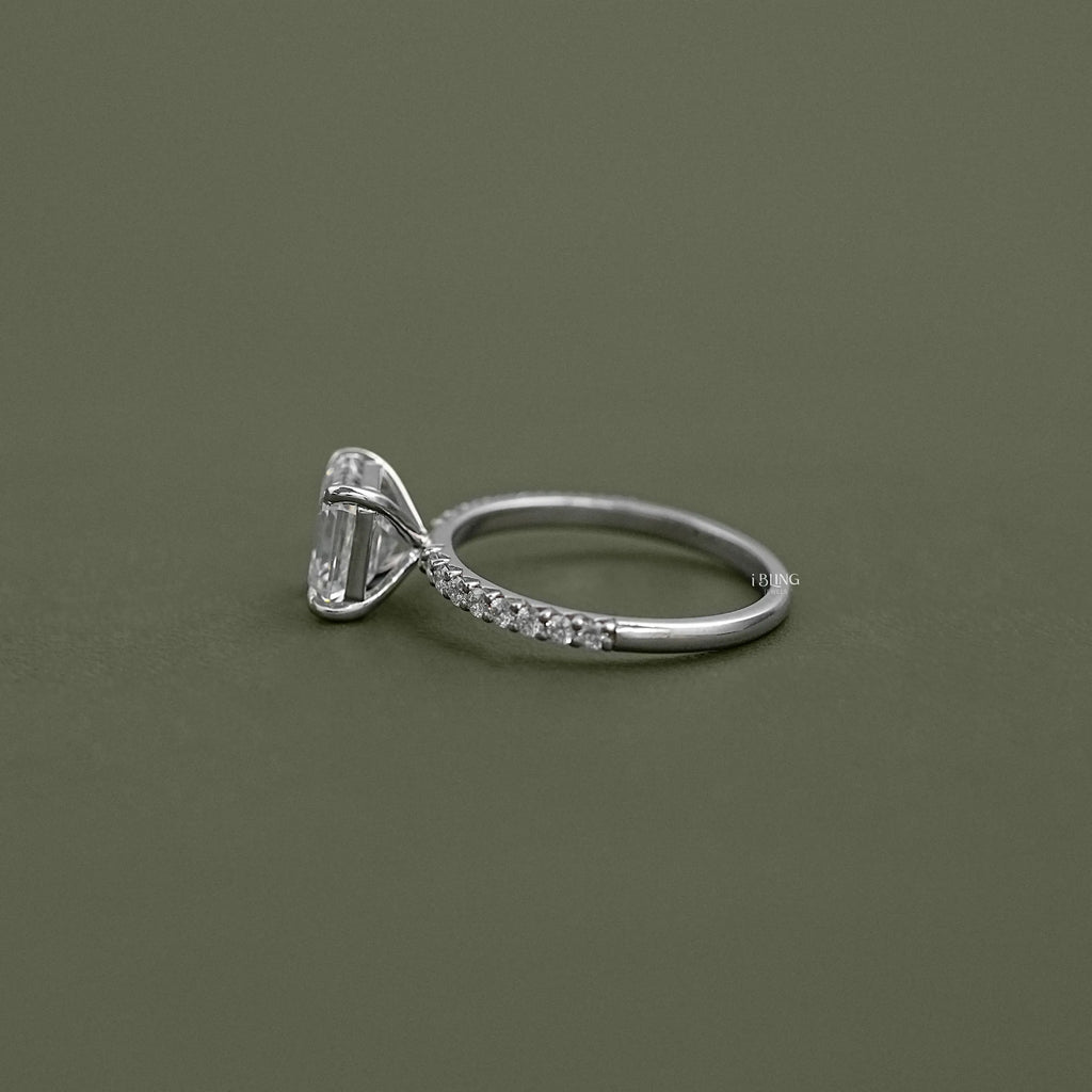 Asscher Cut Lab Grown Diamond Engagement-Ring