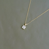 Asscher Cut Lab Diamond Solitaire Necklace