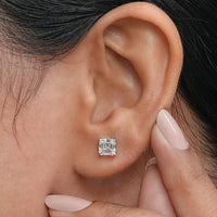 Asscher Lab Diamond Stud Earrings