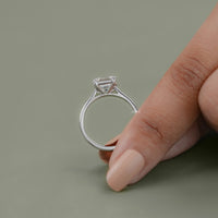 Asscher Lab Diamond Solitaire Engagement Ring