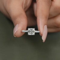 Asscher Cut Lab Grown Diamond Engagement-Ring