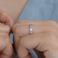 East West Baguette Diamond Tension Set Eternity Band