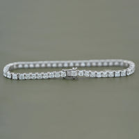 Asscher Cut Lab Diamond Wedding Tennis Bracelet