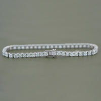 Asscher Cut Lab Diamond Wedding Tennis Bracelet