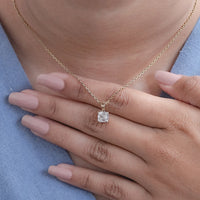 Asscher Cut Lab Diamond Solitaire Necklace