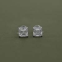 Asscher Lab Diamond Stud Earrings