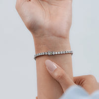 Asscher Cut Lab Diamond Wedding Tennis Bracelet