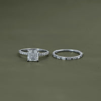 Asscher Shape Lab Diamond Ring Set